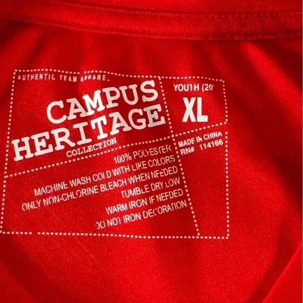 Wisconsin Badgers Football Boys Youth XL (20) Red Graphic Short Sleeve Shirt - Picture 6 of 8